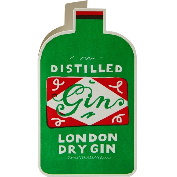 London Gin Bottle Cutout Birthday Card