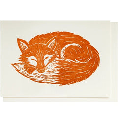 Sleeping Fox Birthday Card
