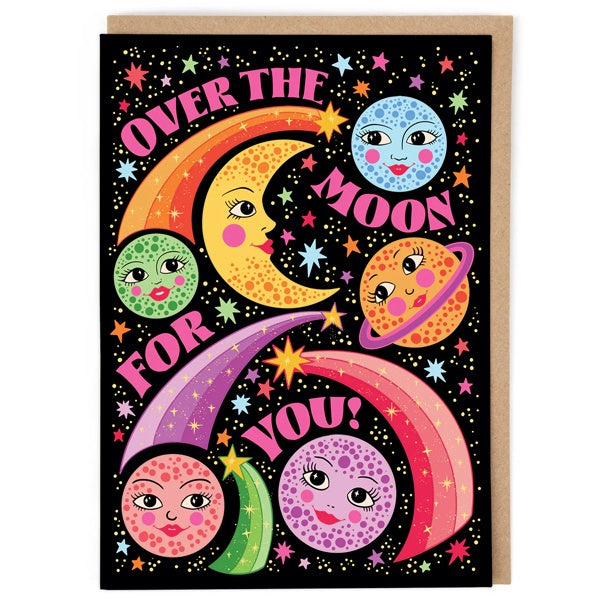 Over the Moon for You Card