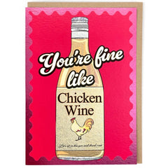 Chicken Wine Anniversary Card