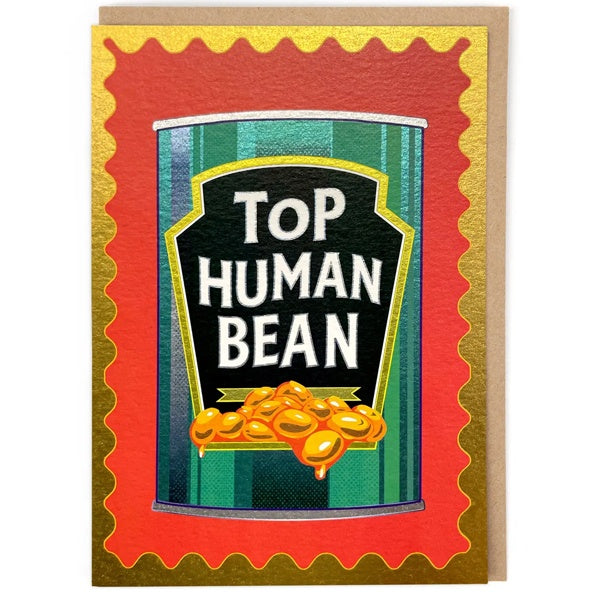 Top Human Bean Congratulations Card