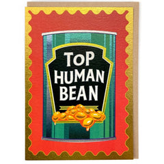Top Human Bean Congratulations Card