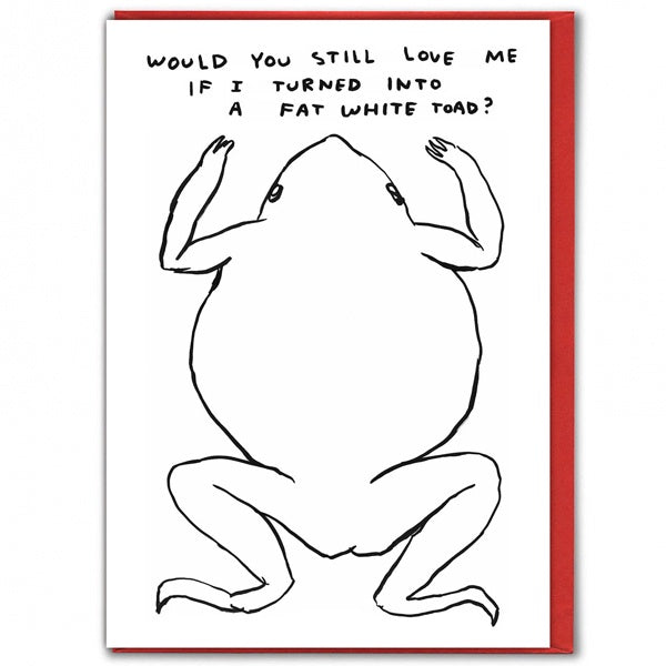 Fat White Toad Valentines Card