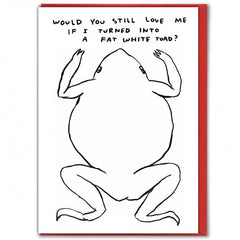 Fat White Toad Valentines Card