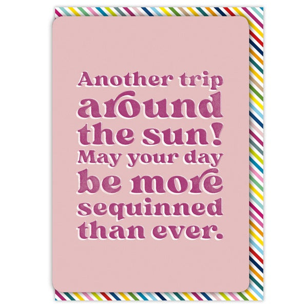 Sequinned Trip Birthday Card