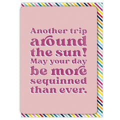 Sequinned Trip Birthday Card