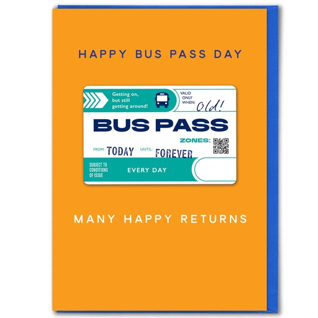Bus Pass Birthday Card