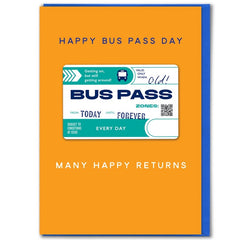 Bus Pass Birthday Card
