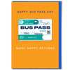 Bus Pass Birthday Card