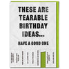 Tearable Birthday Ideas Card