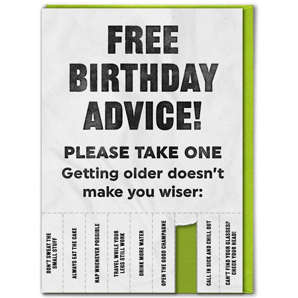 Free Birthday Advice Card
