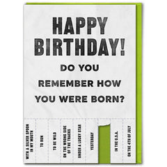 How You Were Born Birthday Card