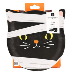 Halloween Cat Face Shaped Plate - 10 Pack