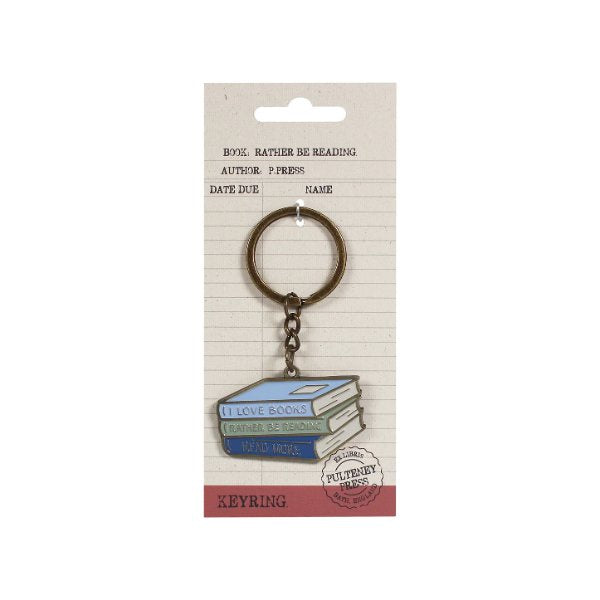 Rather be Reading Metal Keyring