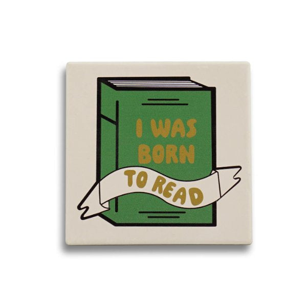 Born to Read Ceramic Coaster