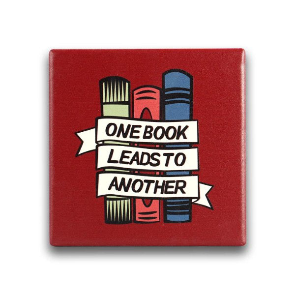 One Book Leads Ceramic Coaster
