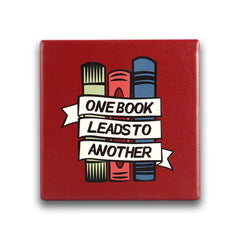 One Book Leads Ceramic Coaster