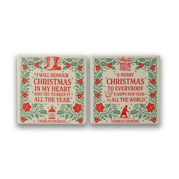 A Christmas Carol Ceramic Coasters Set of 2