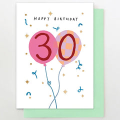 30 Balloon Birthday Card