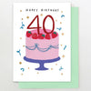 Happy Birthday 40th Cake Card