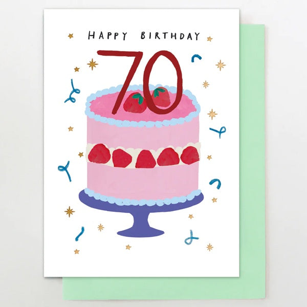 70 Cake Birthday Card