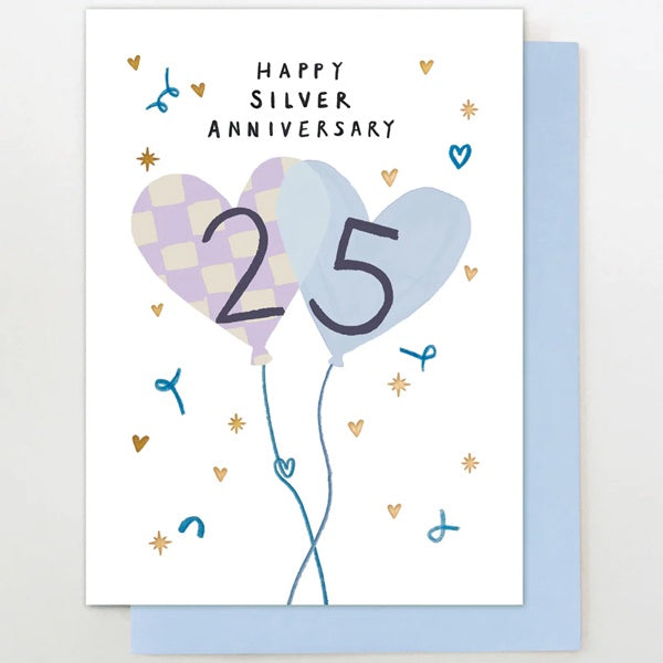 Happy Silver Anniversary Balloon Card