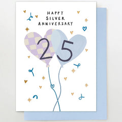 Happy Silver Anniversary Balloon Card