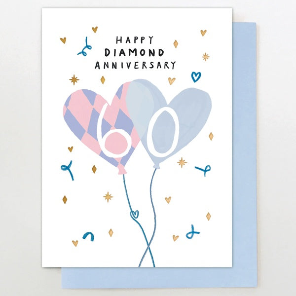 Happy Diamond Anniversary Balloon Card