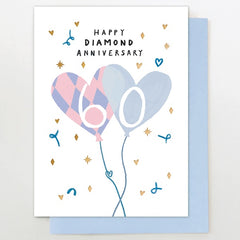 Happy Diamond Anniversary Balloon Card