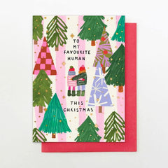 Christmas Woodland Favourite Human Christmas Card