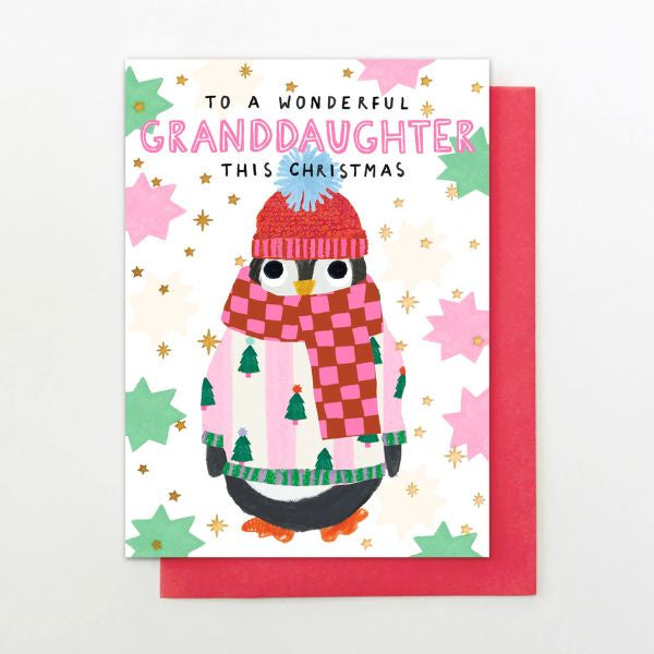 Granddaughter Penguin Christmas Card