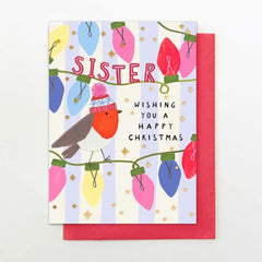 Sister Robin & Christmas Lights Christmas Card