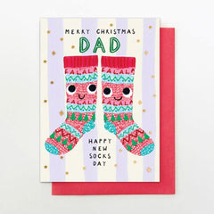 Dad Christmas Socks Christmas Card