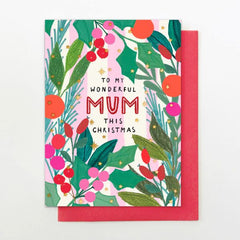 Mum Christmas Foliage Christmas Card