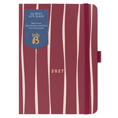 2027 Burgundy Stripe A6 Busy Life Diary
