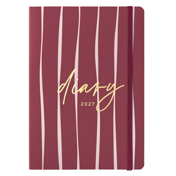 2027 Burgundy Stripe Everyday Diary