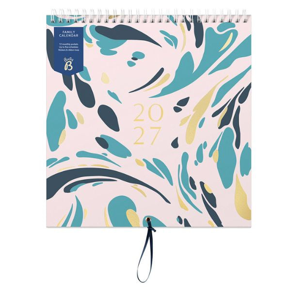 2027 Pink Marble Family Calendar