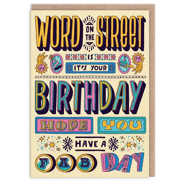 Word on the Street Birthday Card