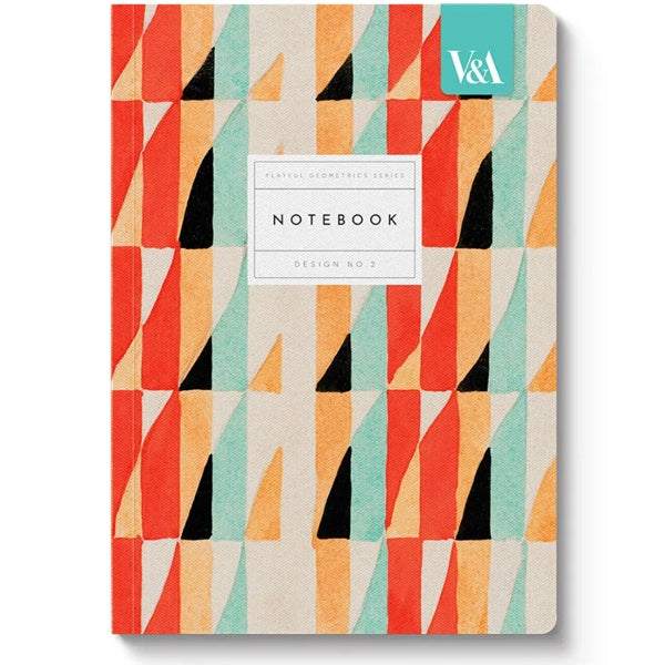 Playful Geometrics Red Prism Premium Perfect Bound A5 Notebook