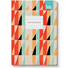 Playful Geometrics Red Prism Premium Perfect Bound A5 Notebook