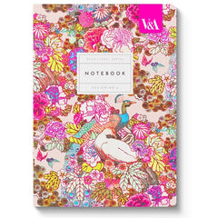 Neon Floral Peacock Floral Premium Perfect Bound A5 Notebook