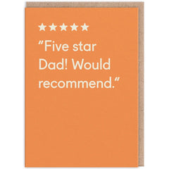 Five Star Dad! Would Recommend Fathers Day Card