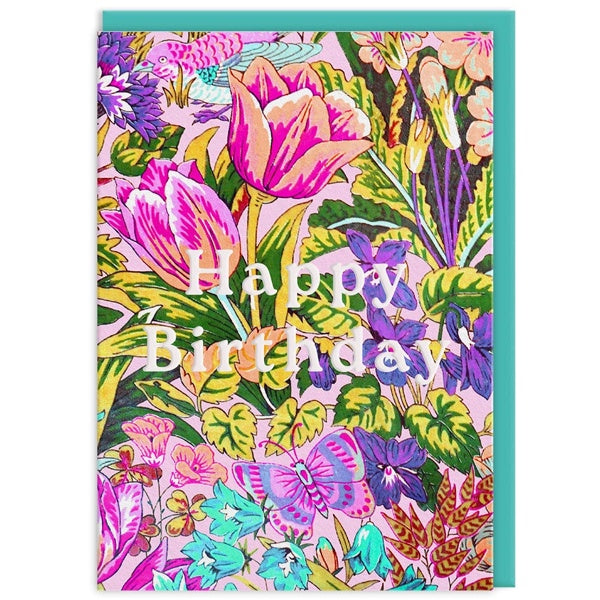 Neon Floral Mawson Tulip Greeting Card