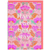 Neon Floral Pink Arts and Crafts Greeting Card