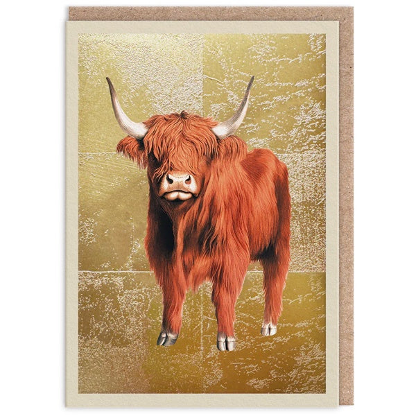 Highland Cow Gold Card