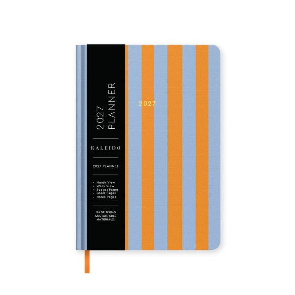 2027 A5 Blue and Orange Stripe Hardback Diary