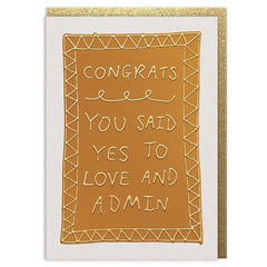 Love and Admin Wedding Card