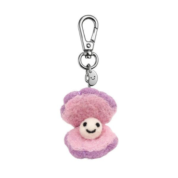 Clemmie the Clam Felt Keychain
