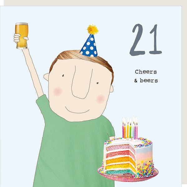 Cheers and Beers 21 Birthday Card