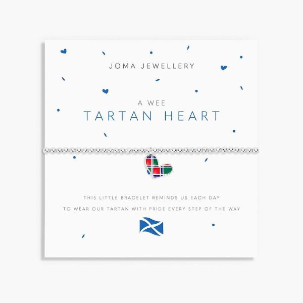 Tartan Heart Silver Plated Bracelet